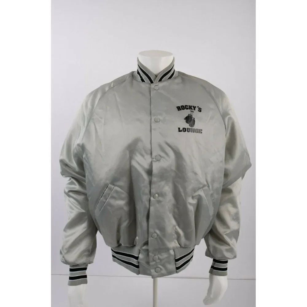 Vintage Mens Rocky's Lounge Scranton Nylon Bomber